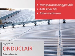 Atap Transparan Polycarbonate Onduclair