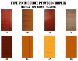 pintu kayu double triplek