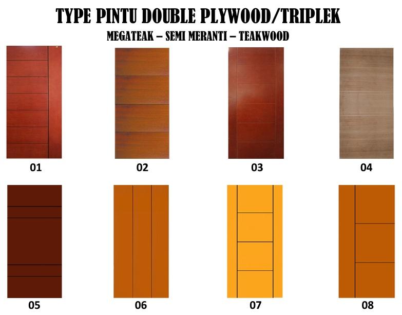 pintu kayu double triplek